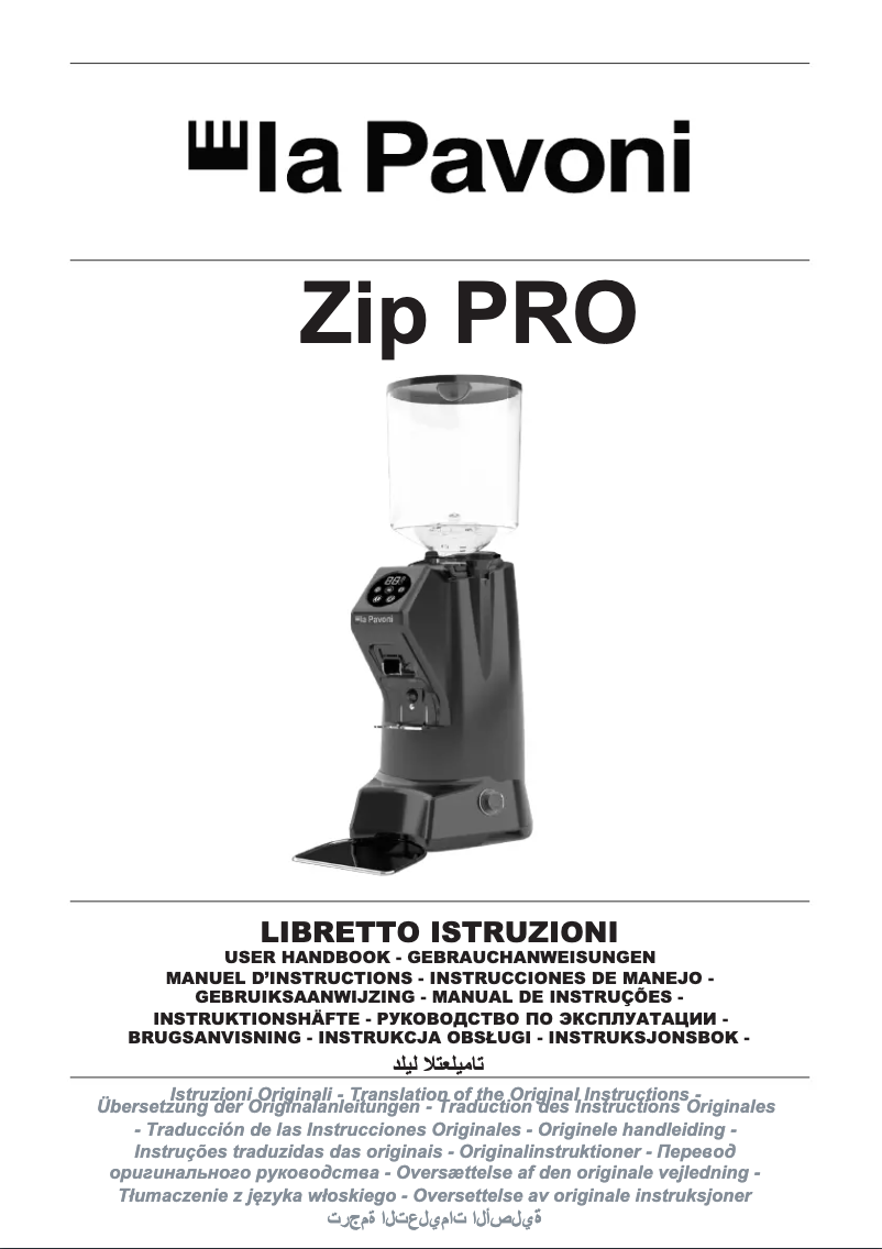 Página nº 1 - Manual de usuario la Pavoni Zip PRO