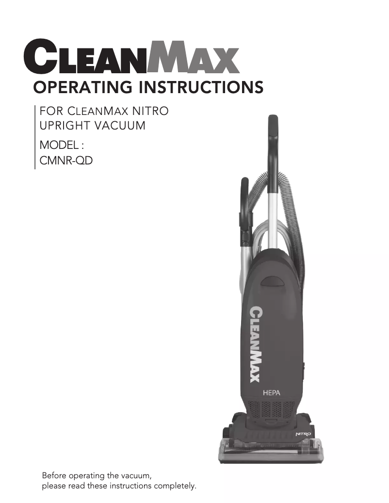 Página 1 del manual Manual de usuario CleanMax Nitro CMNR-QD