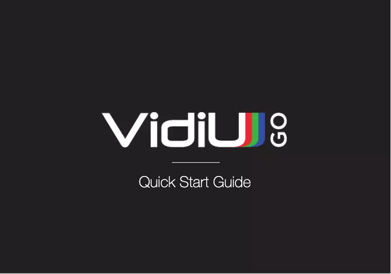 Imagen de la primera página del manual del dispositivo VidiU Go
