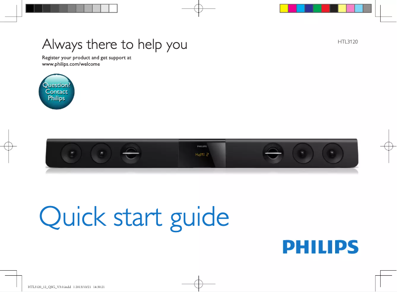 Página 1 del manual Guía de inicio rápido Philips HTL3120