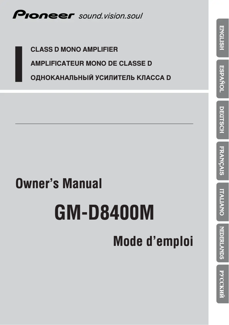 Imagen de la primera página del manual del dispositivo GM-D8400M