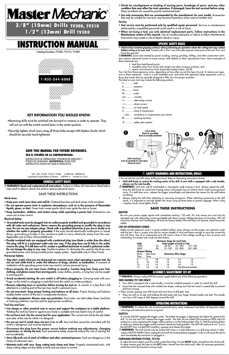 Página 1 del manual Manual de usuario Black & Decker TV380