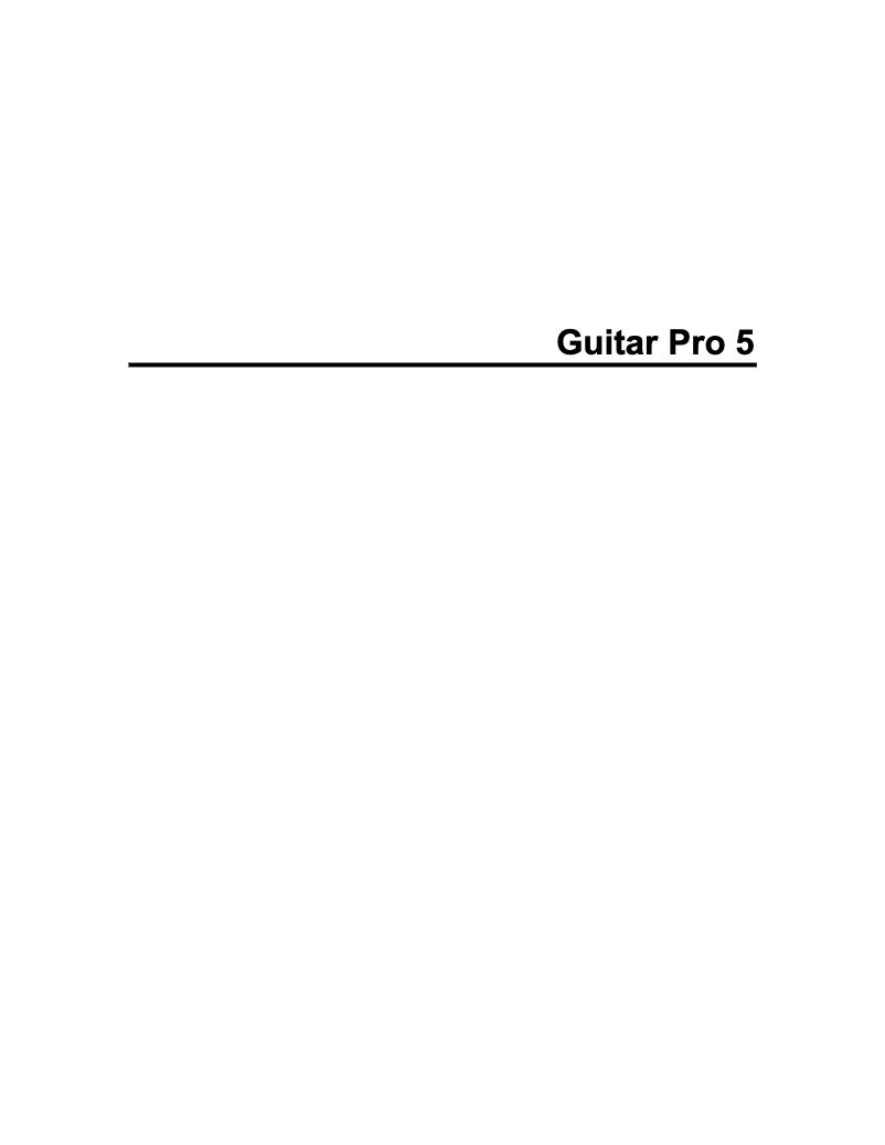 Imagen de la primera página del manual del dispositivo Guitar Pro 5