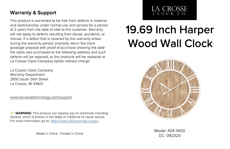 Imagen de la primera página del manual del dispositivo 404-3450