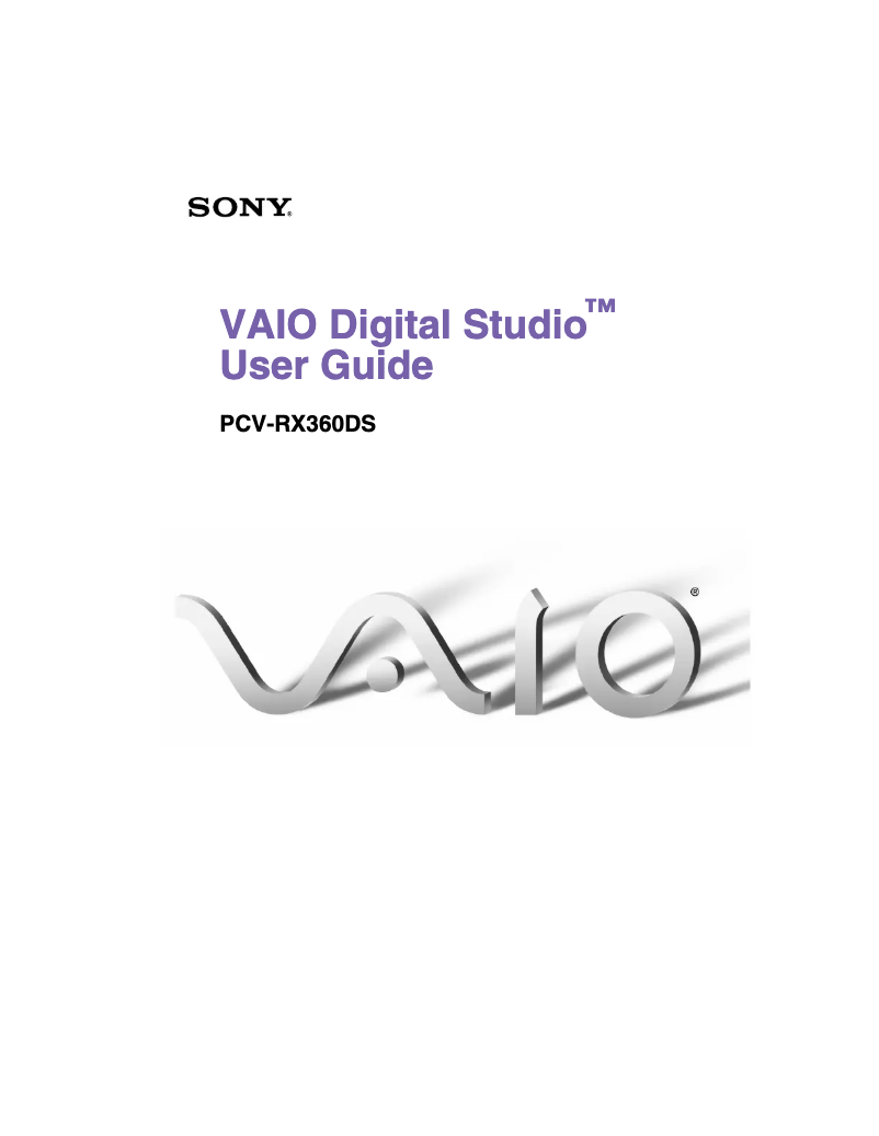 Página 1 del manual Manual de usuario Sony Vaio PCV-RX360DS