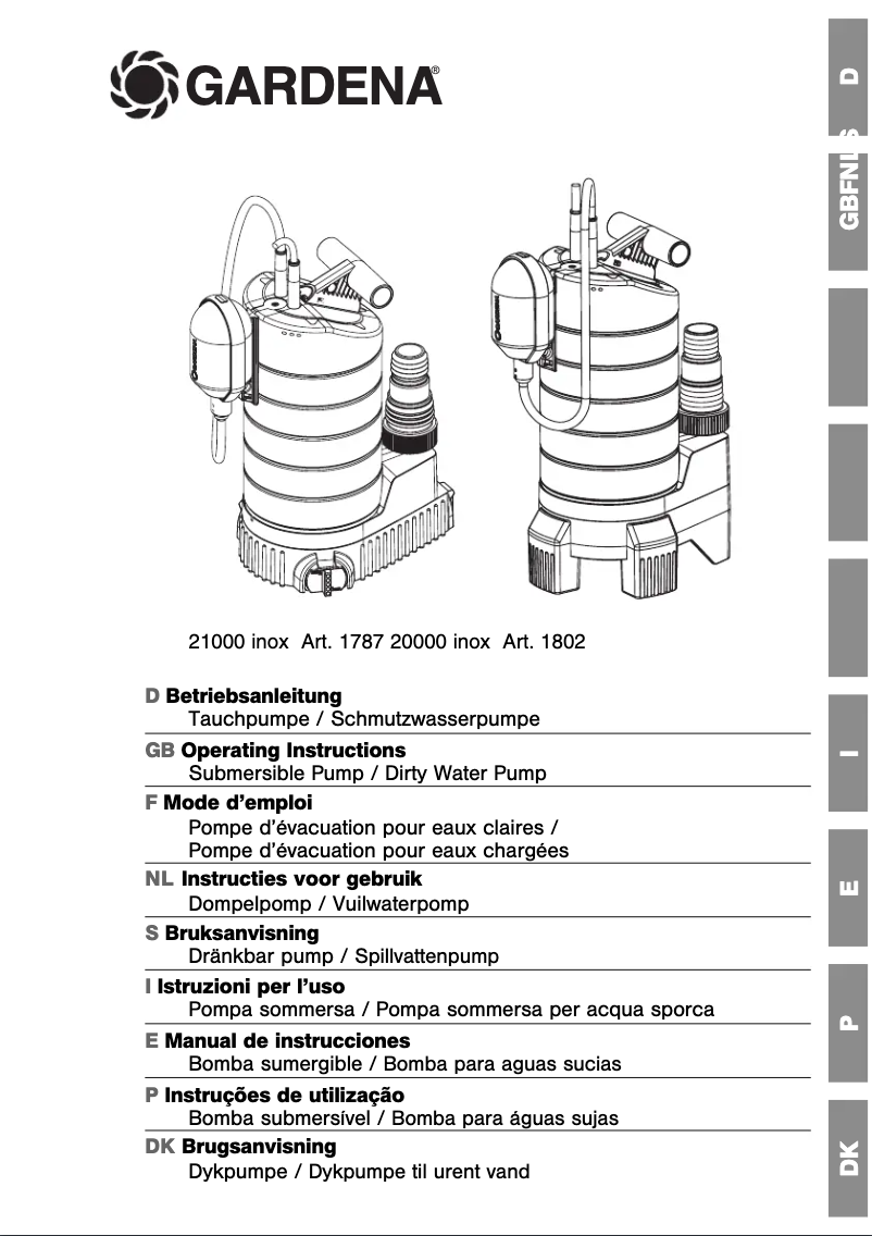 Página nº 1 - Manual de usuario Gardena 20000 inox