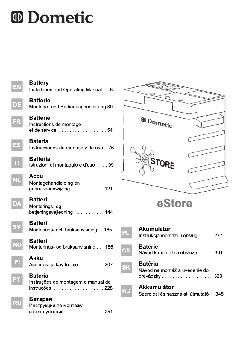 Página 1 del manual Manual de instrucciones Dometic EStore