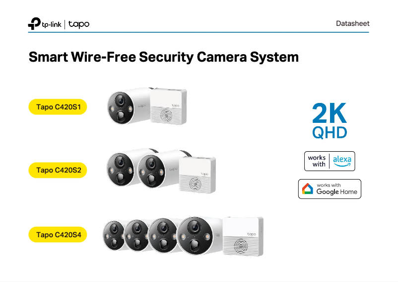 Imagen de la primera página del manual del dispositivo Tapo C420
