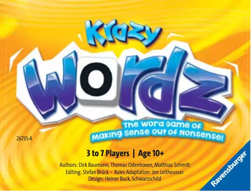 Imagen de la primera página del manual del dispositivo Krazy Words Game
