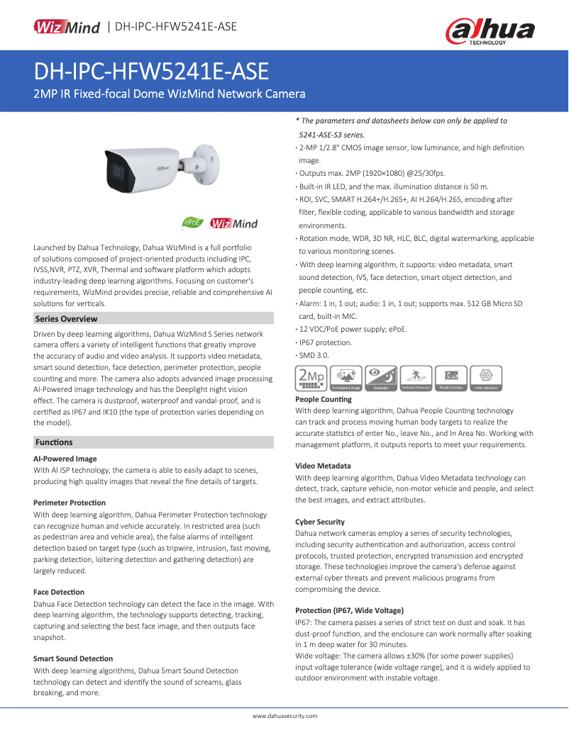 Imagen de la primera página del manual del dispositivo IPC-HFW5241E-ASE