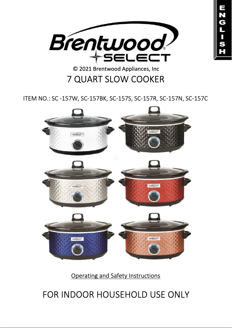 Página nº 1 - Manual de usuario Brentwood SC-157R