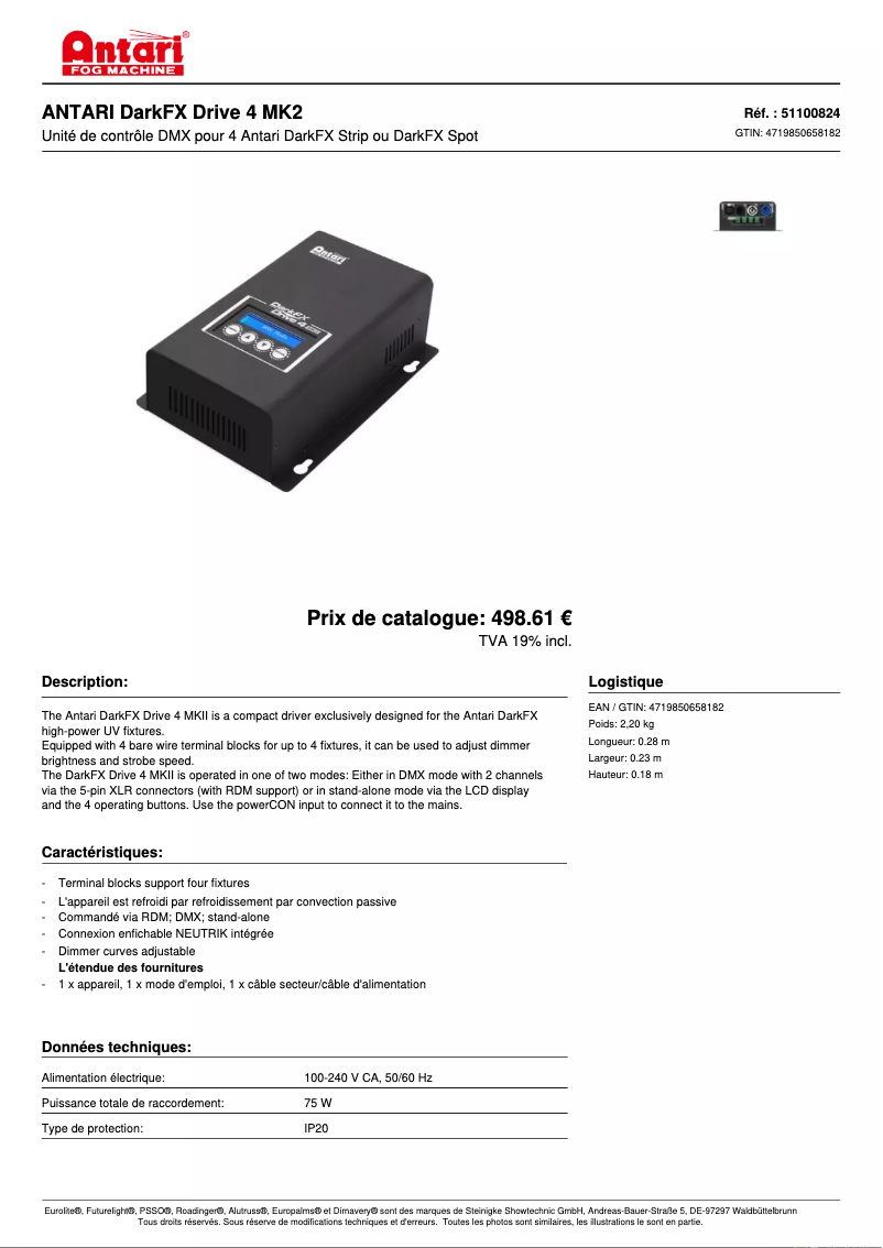 Imagen de la primera página del manual del dispositivo DarkFX Drive 4 MK2