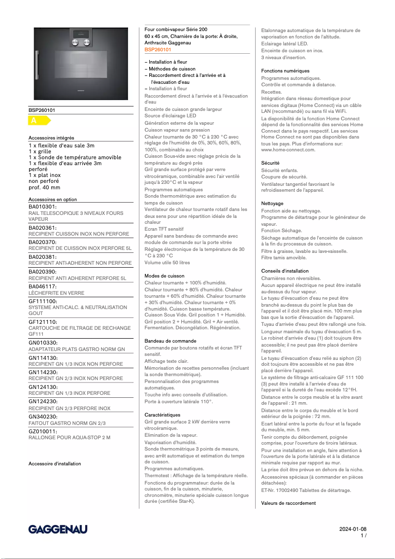 Imagen de la primera página del manual del dispositivo BSP260101