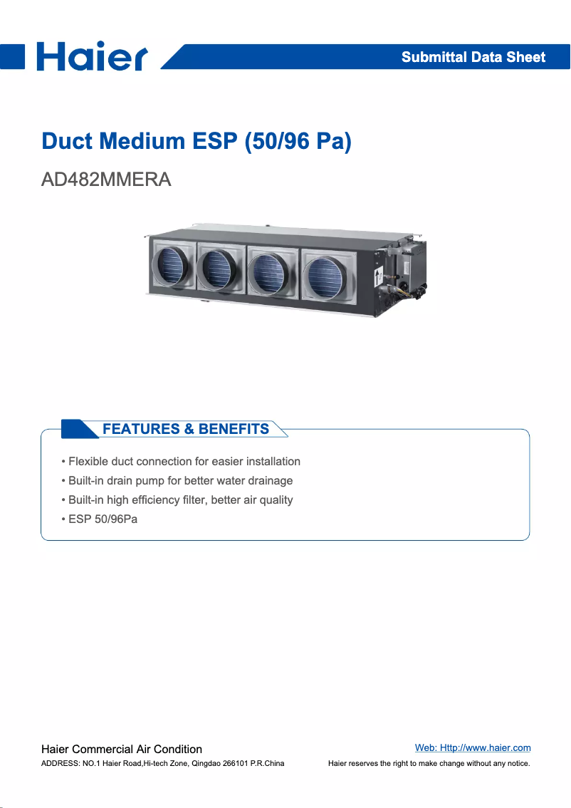 Imagen de la primera página del manual del dispositivo AD482MMERA