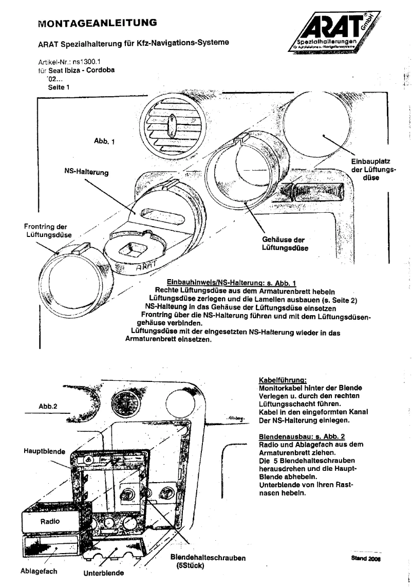 Imagen de la primera página del manual del dispositivo NS1300.1