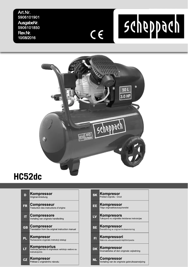 Página nº 1 - Manual de usuario Scheppach HC 52dc