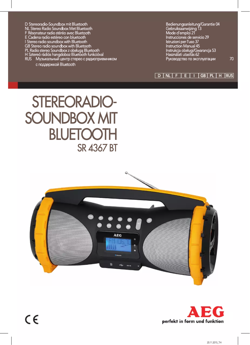 Página 1 del manual Manual de usuario AEG SR 4367 BT