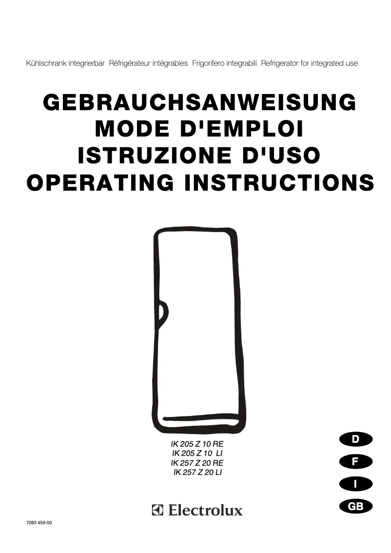Página 1 del manual Manual de usuario Electrolux IK205Z10RE