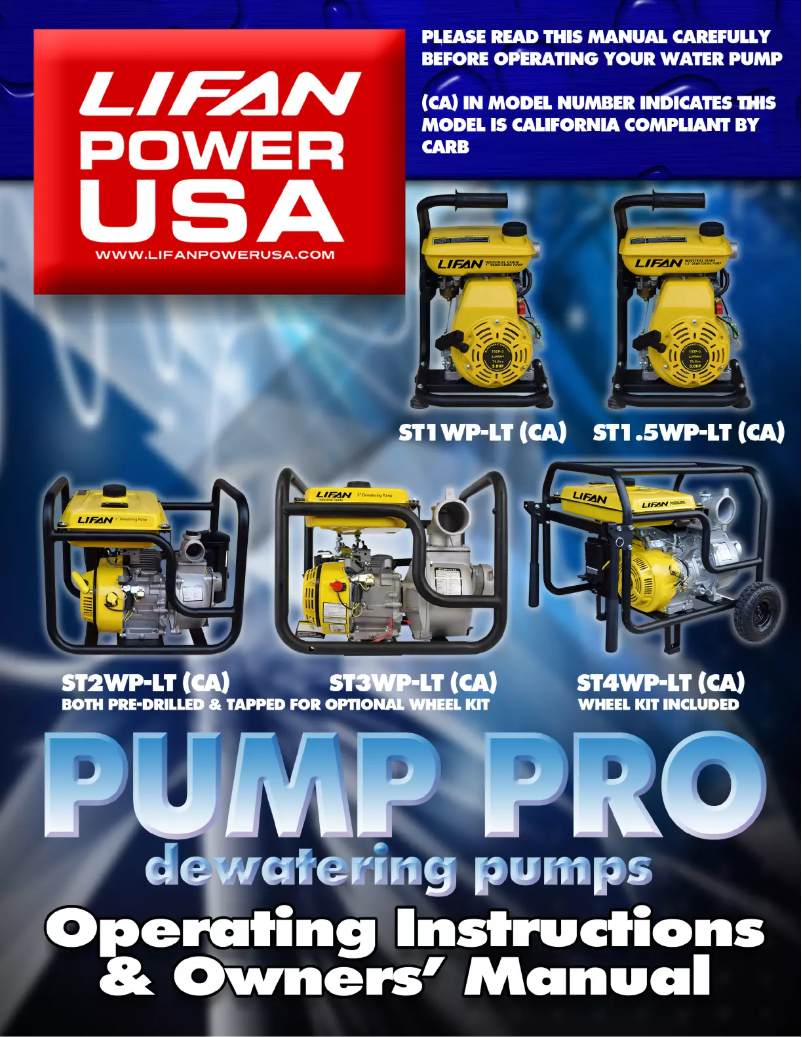 Página nº 1 - Manual de usuario Lifan ST4WP-LT