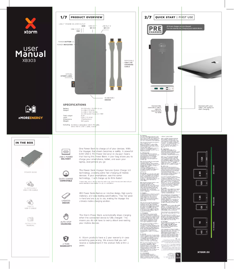 Imagen de la primera página del manual del dispositivo XB303