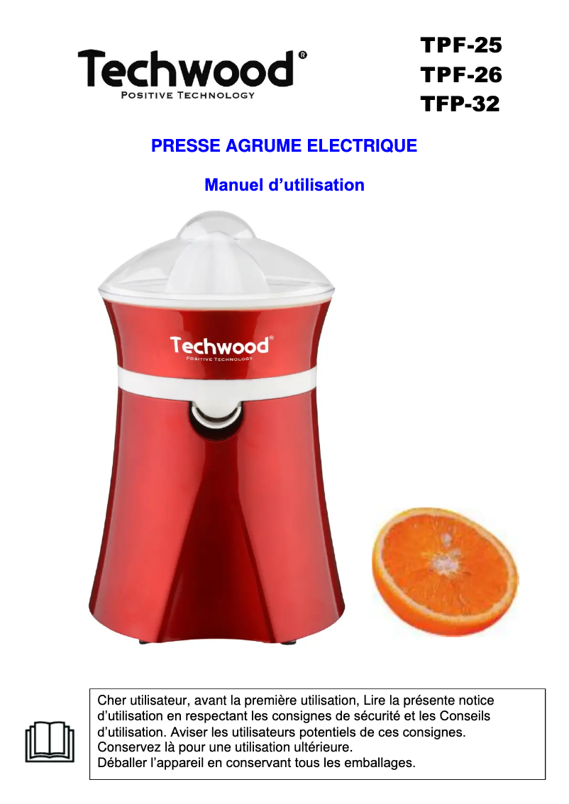 Imagen de la primera página del manual del dispositivo TPF-26