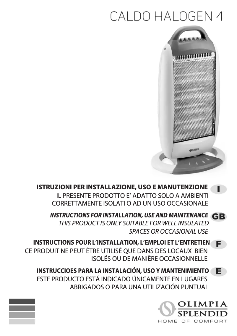 Imagen de la primera página del manual del dispositivo Caldo halogen 4