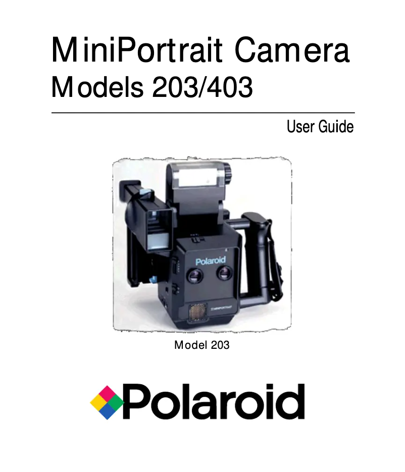 Imagen de la primera página del manual del dispositivo MiniPortrait 203