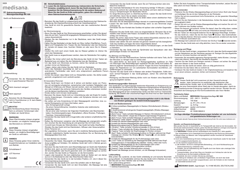 Página nº 1 - Manual de usuario Medisana MC 828