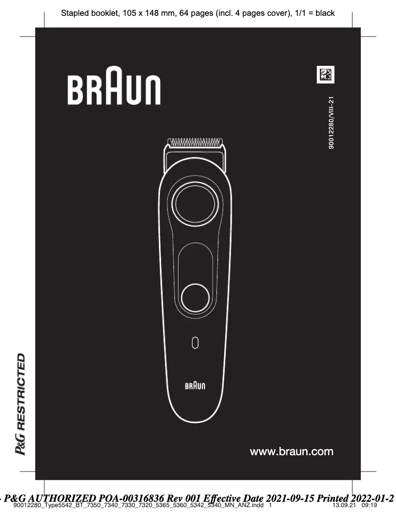 Página 1 del manual Manual de usuario Braun BT7350