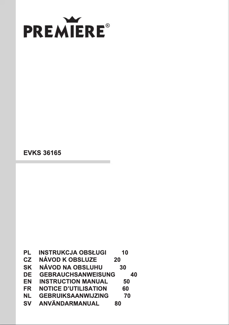 Imagen de la primera página del manual del dispositivo EVKS 36165
