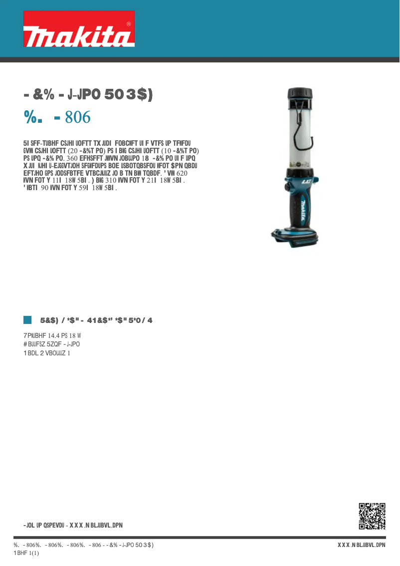 Página nº 1 - Ficha técnica Makita DML806