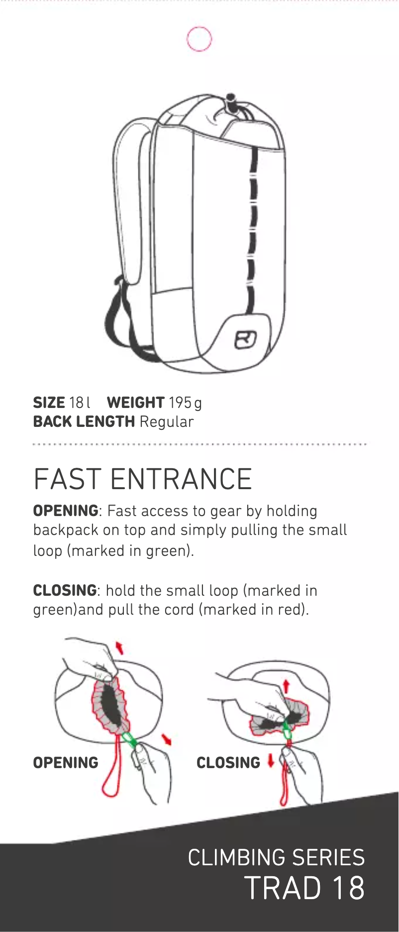 Imagen de la primera página del manual del dispositivo Trad 18