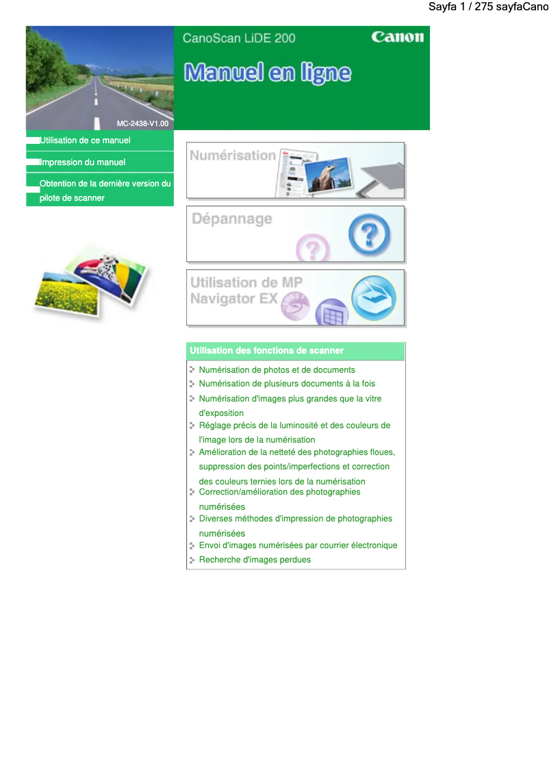 Página 1 del manual Manual de usuario Canon CanoScan LiDE 200