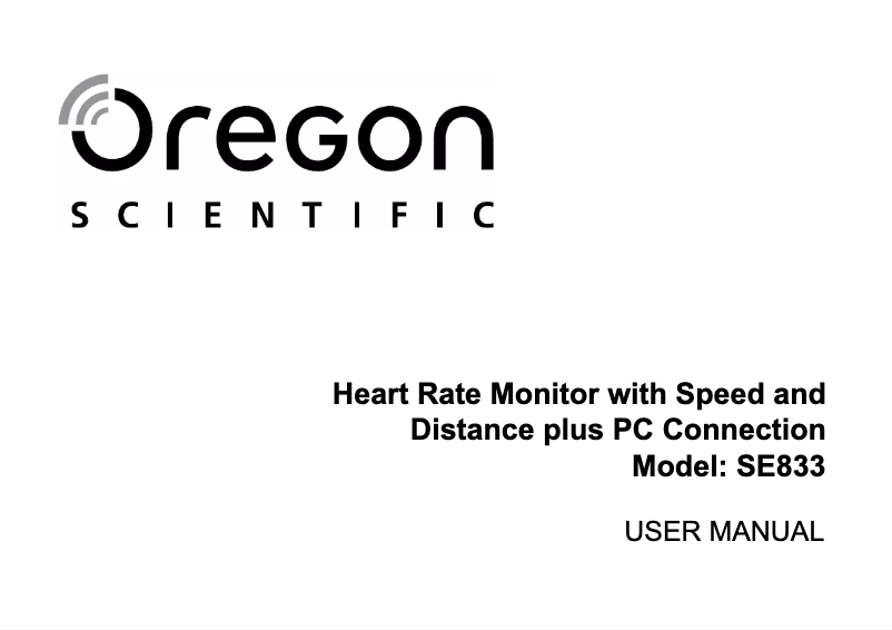 Página 1 del manual Manual de usuario Oregon Scientific SE833