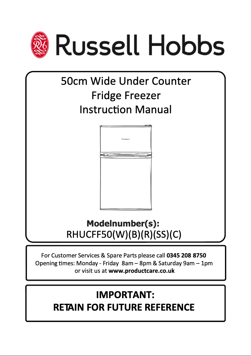 Imagen de la primera página del manual del dispositivo RHUCFF50SS