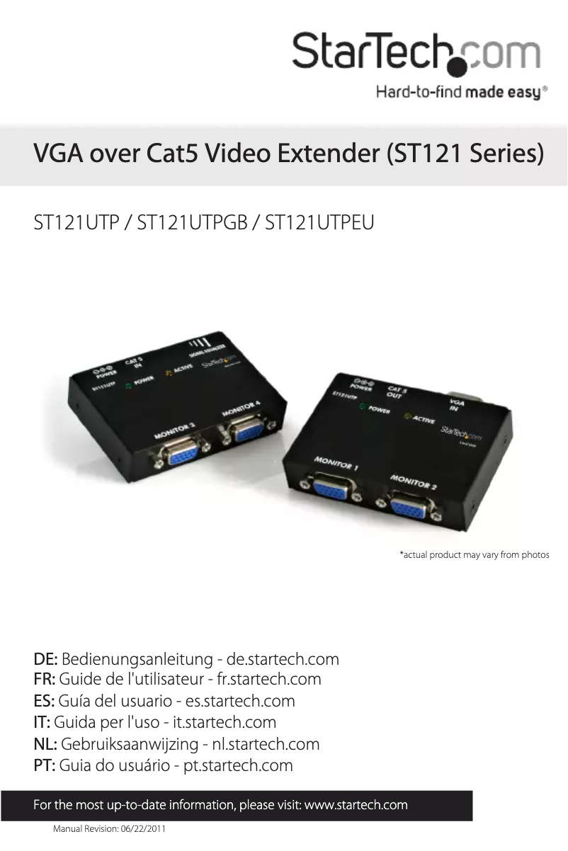Página 1 del manual Manual de usuario StarTech.com ST121UTPEU