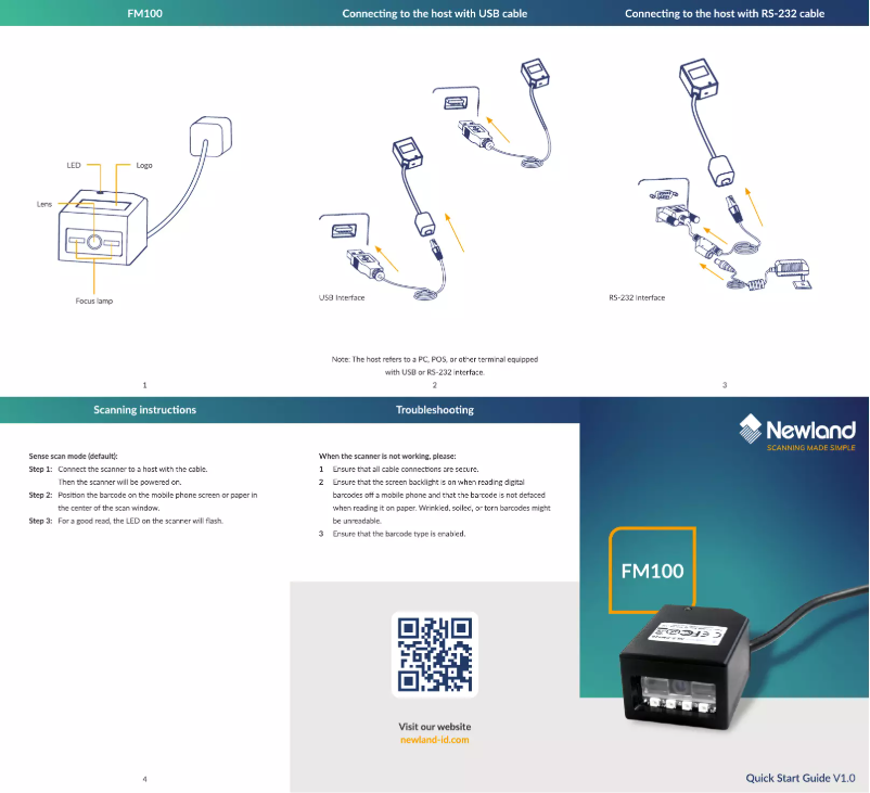 Imagen de la primera página del manual del dispositivo FM100