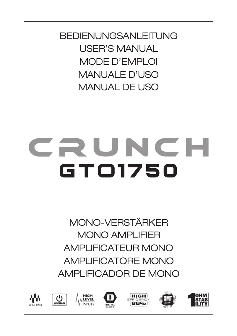 Página nº 1 - Manual de usuario Crunch GTO1750