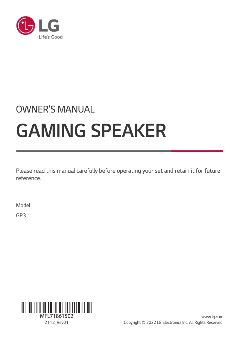 Imagen de la primera página del manual del dispositivo GP3