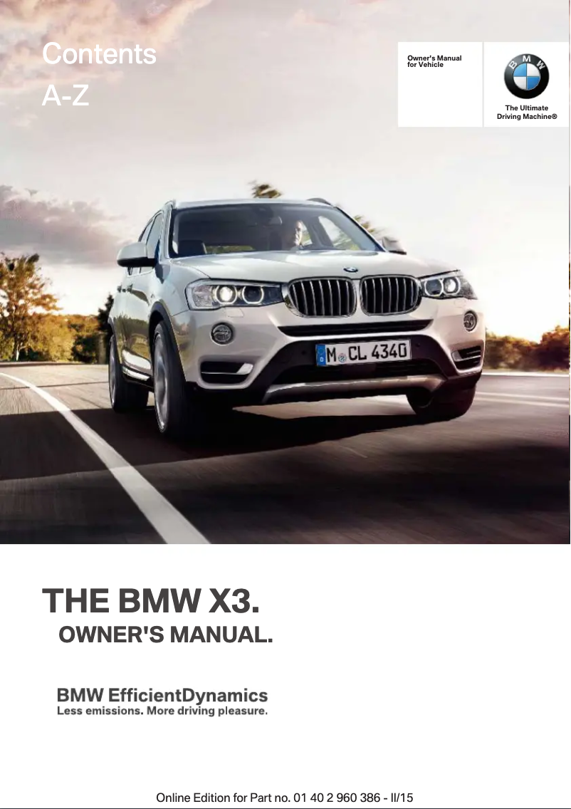 Página 1 del manual Manual de usuario BMW X3 xDrive28i (2016)