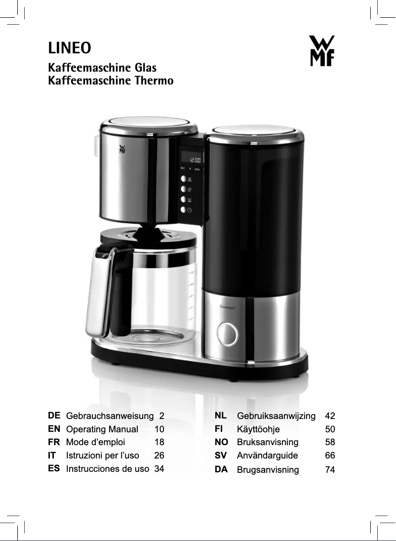 Página 1 del manual Manual de usuario WMF Thermo Lineo