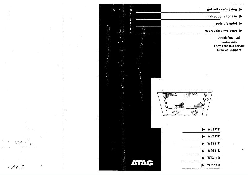 Página 1 del manual Manual de usuario Atag WS411DRVS