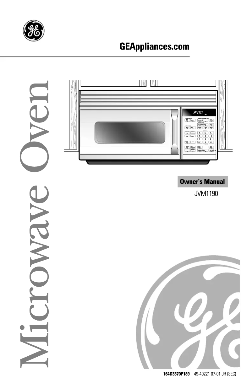 Imagen de la primera página del manual del dispositivo JVM1190BY