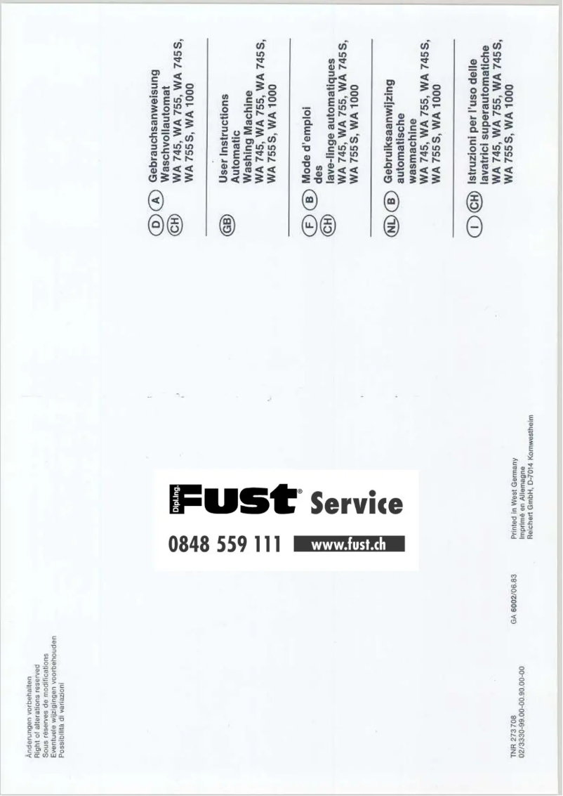 Imagen de la primera página del manual del dispositivo WA 755 S