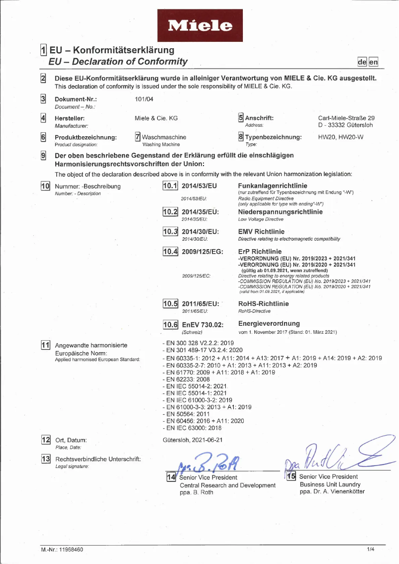 Página 1 del manual Manual de usuario Miele WEA 035 WCS Active