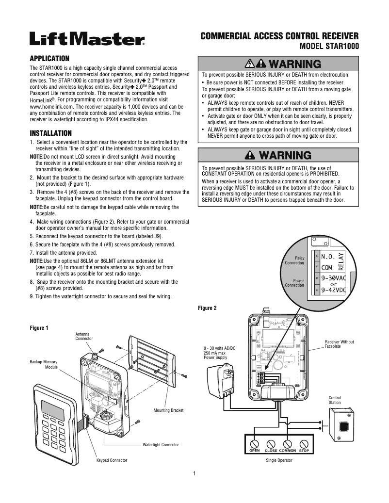 Imagen de la primera página del manual del dispositivo STAR1000
