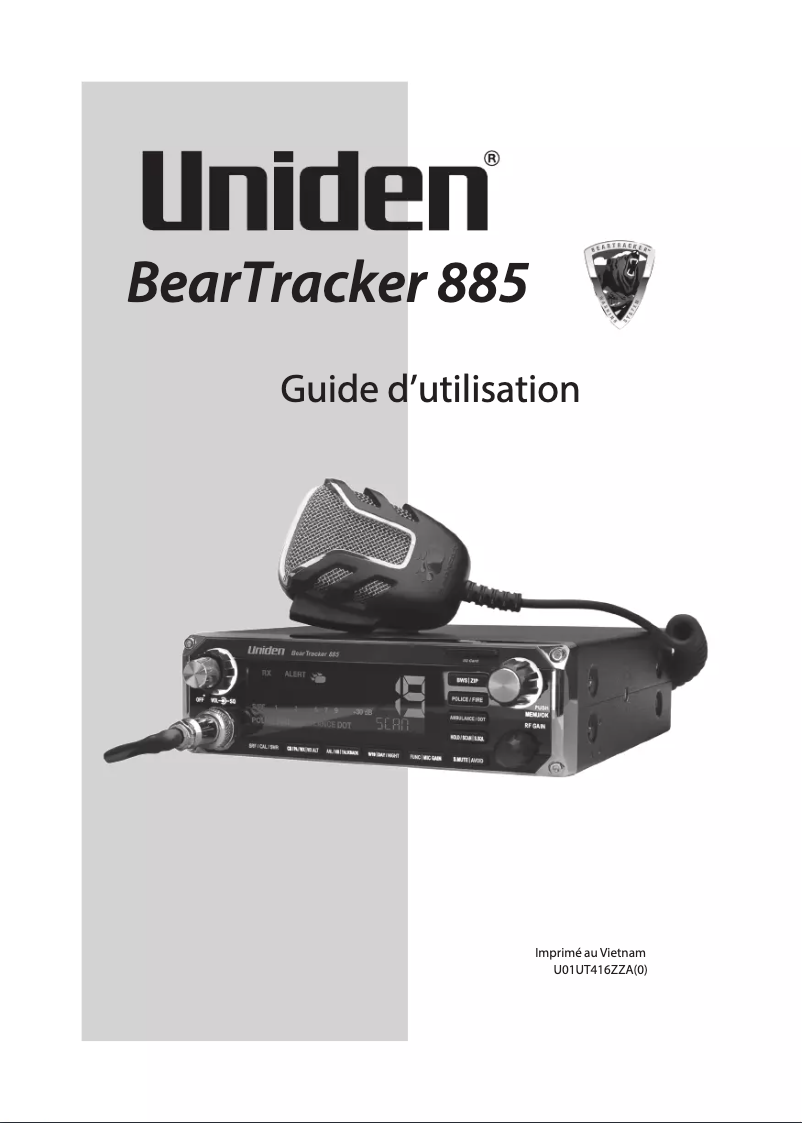 Imagen de la primera página del manual del dispositivo BearTracker 885