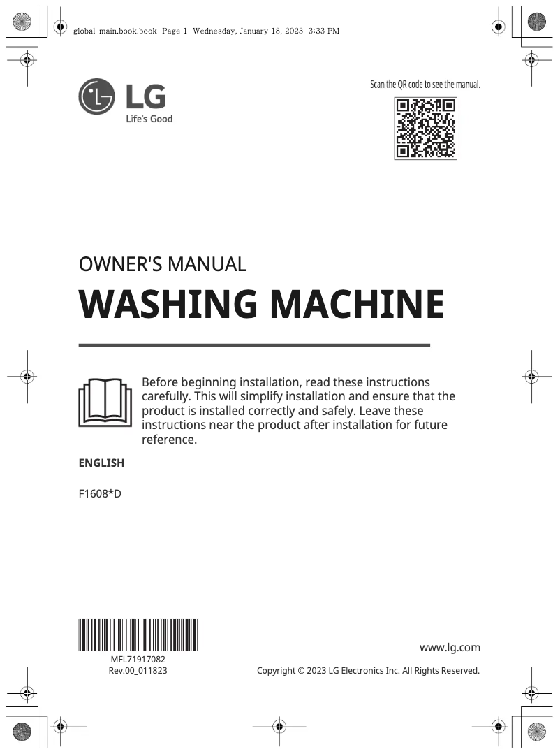 Página nº 1 - Manual de usuario LG F1608BD