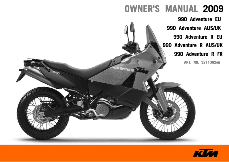 Página 1 del manual Manual de usuario KTM 990 Adventure (2009)