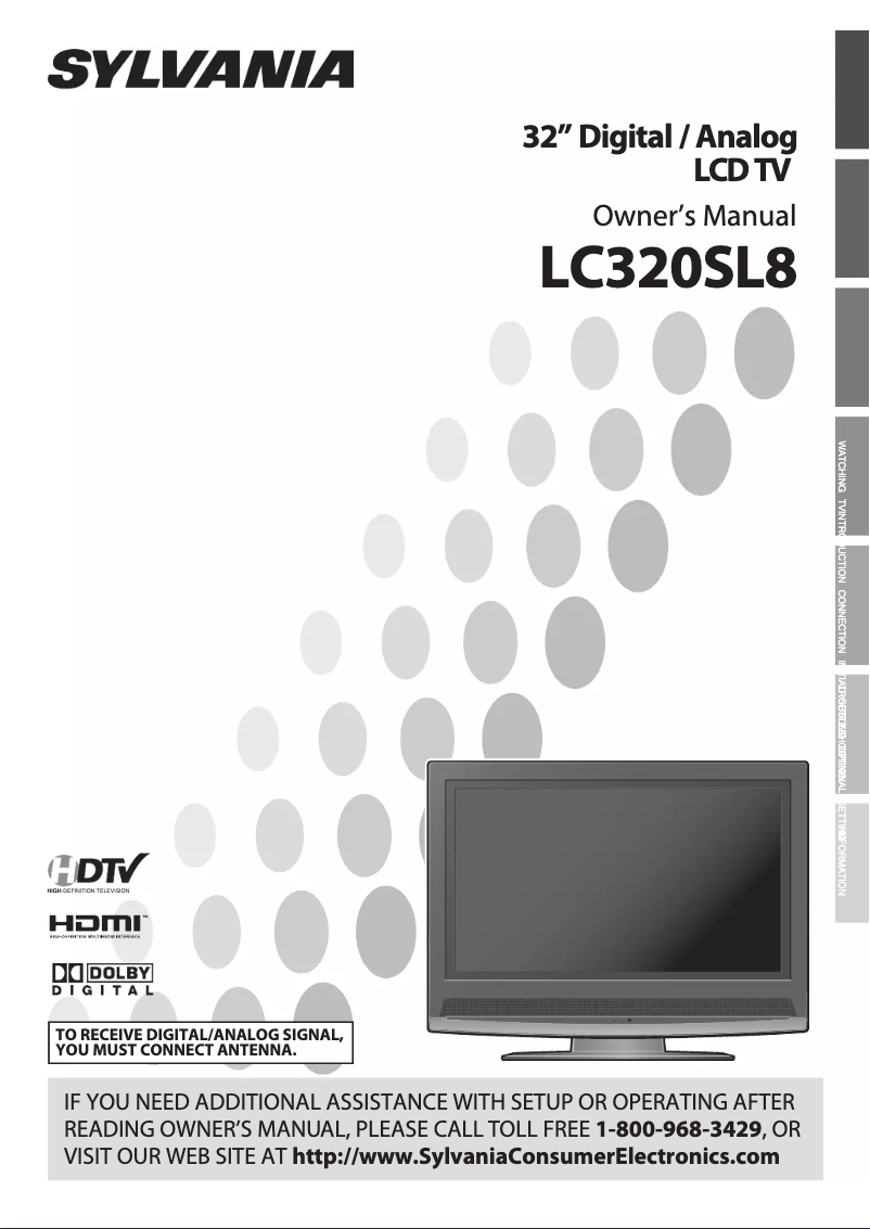 Imagen de la primera página del manual del dispositivo LC320SL8